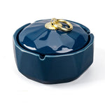Cendrier design en céramique bleu