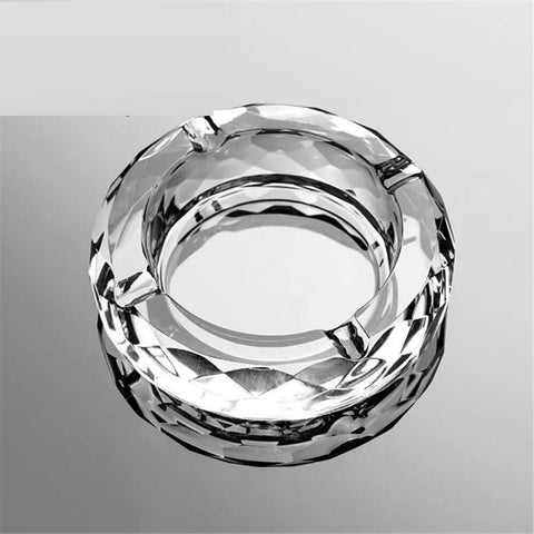 Cendrier poussoir en verre, transparent noir, 11.9 cm - Sareva